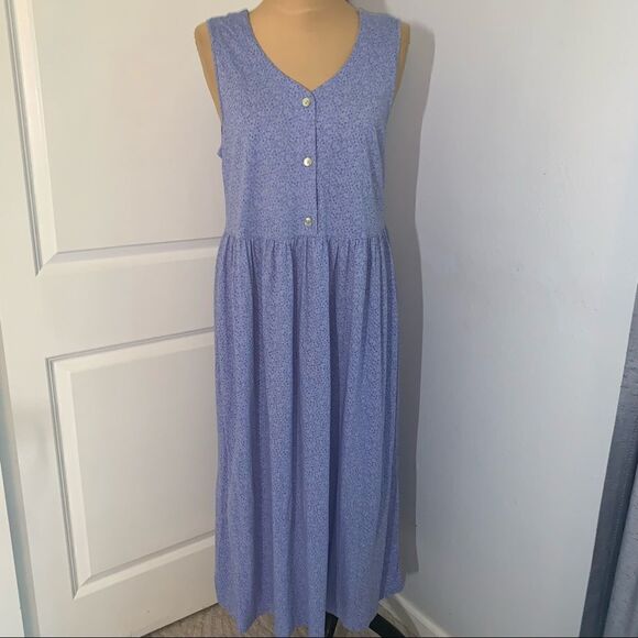 Womens Blue Floral Maxi Night Gown - Picture 1 of 4